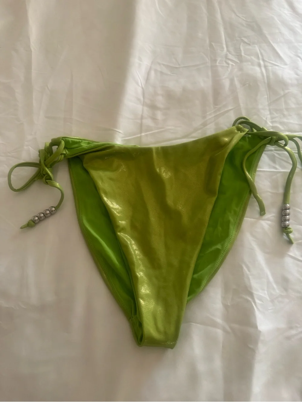 PacSun Shimmery Lime Green Tie-Side Bikini Bottom